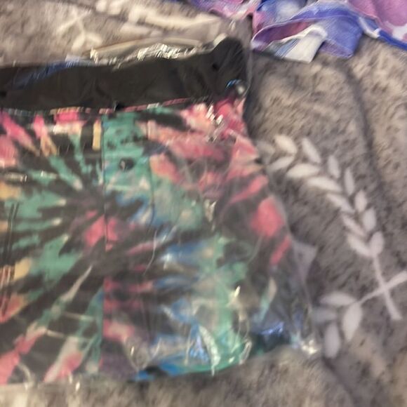 Lot of 2 xxl VS pink flannel boxy pajama shorts tie dye/ombre - Picture 4 of 4